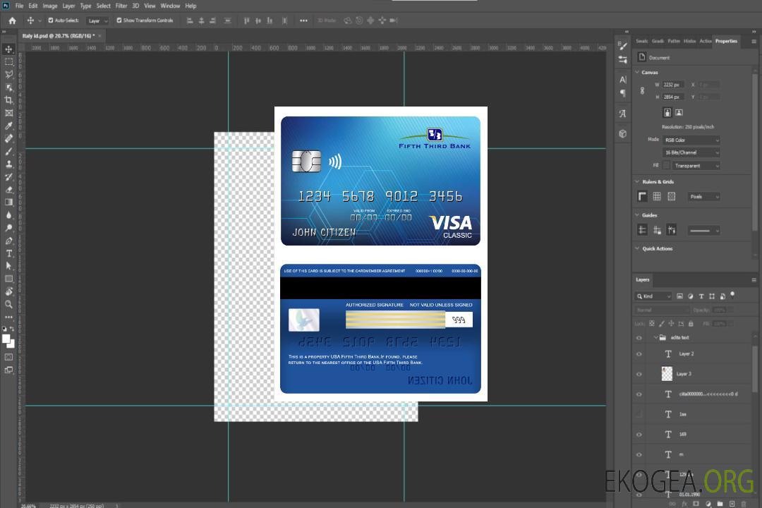 Carte visa classique USA Fifth Third Bank template Carte visa classique USA Fifth Third Bank template